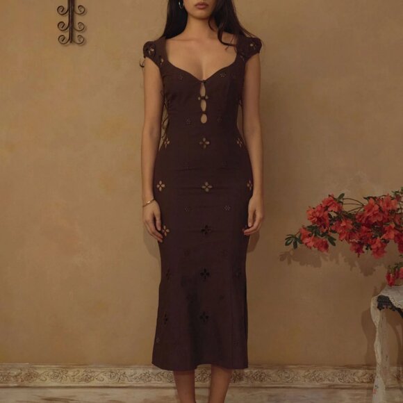 Mirror palais Maria Dress in Chocolat- Size S - Picture 5 of 8